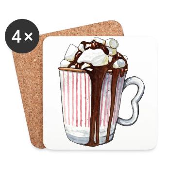 Marshmallow Kakao - Untersetzer (4er-Set) - Weiß - Vorne