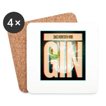 Das kriegen wir Gin - Untersetzer (4er-Set) - Weiß - Vorne