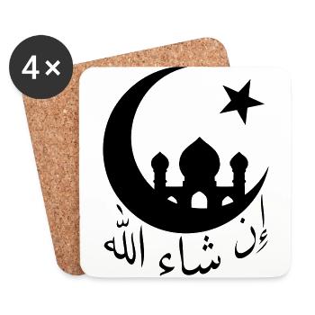 in sha allah "so gott will" - Untersetzer (4er-Set) - Weiß - Vorne