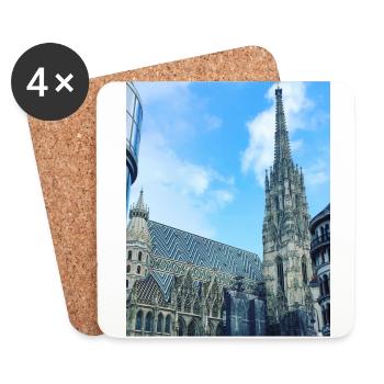 Cathédrale Saint-Étienne de Vienne - Dessous de verre (lot de 4) - blanc - Devant
