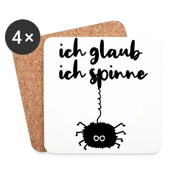 I think I'm crazy! Funny saying humor - Coasters (set of 4) - white - Front