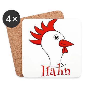 Partner Shirt Rooster - Coasters (set of 4) - white - Front