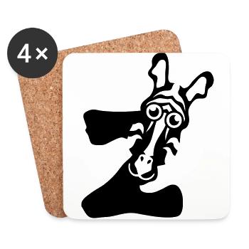 zebra letter z animals - Coasters (set of 4) - white - Front