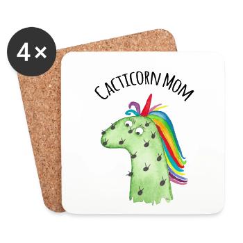 Cacticorn Mom - Untersetzer (4er-Set) - Weiß - Vorne