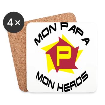 Mon papa mon héros - Coasters (set of 4) - white - Front