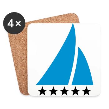 Segeln, 5 Sterne, Segler, Boot, Segelboot, Skipper - Untersetzer (4er-Set) - Weiß - Vorne