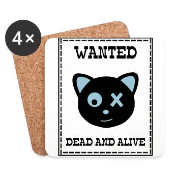 Wanted Schrödingers Katze Dead and Alive - Untersetzer (4er-Set) - Weiß - Vorne