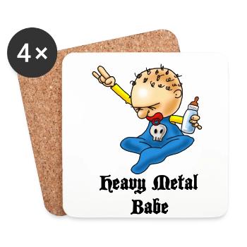 Heavy Metal Babe - Untersetzer (4er-Set) - Weiß - Vorne