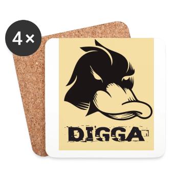 Digga, uffbasse, angry duck, geschenk, coole kids - Untersetzer (4er-Set) - Weiß - Vorne