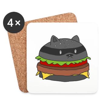 Superheld Burger - Untersetzer (4er-Set) - Weiß - Vorne