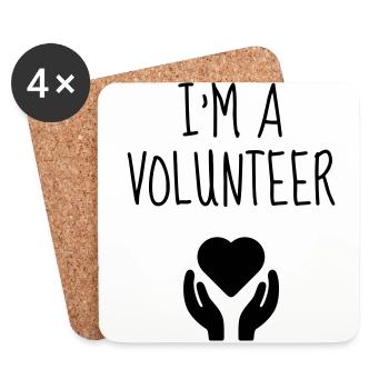 Bénévole / Humanitaire / Solidaire / Aide - Dessous de verre (lot de 4) - blanc - Devant