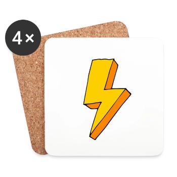 Blitz - Untersetzer (4er-Set) - Weiß - Vorne