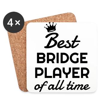 Bridge / Kartenspiel / Brettspiel / Whist - Untersetzer (4er-Set) - Weiß - Vorne