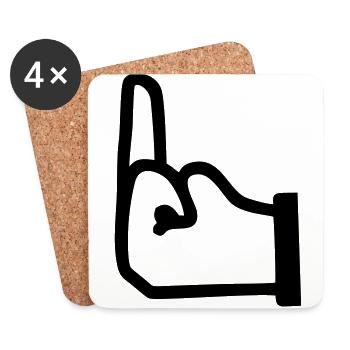 Fuck you, Finger - Dessous de verre (lot de 4) - blanc - Devant