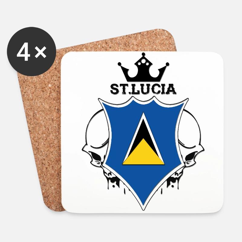 St. Lucia - Untersetzer (4er-Set) - Weiß