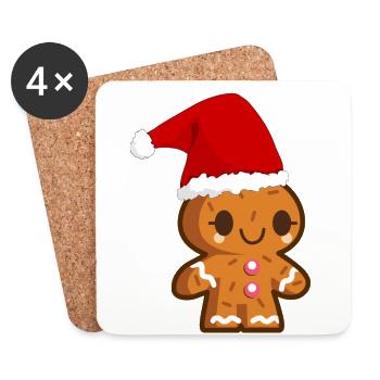 Gingerbread man - Coasters (set of 4) - white - Front