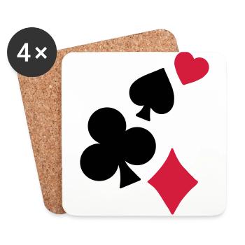 Spielkarten - Untersetzer (4er-Set) - Weiß - Vorne