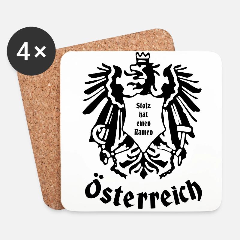 Österreich - Untersetzer (4er-Set) - Weiß