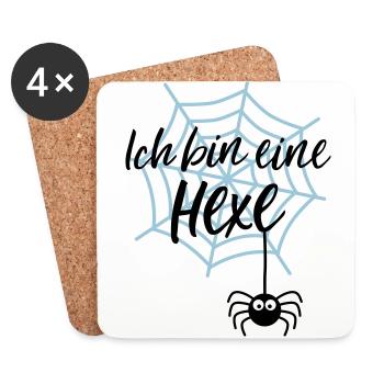 Ich bin eine Hexe - Untersetzer (4er-Set) - Weiß - Vorne