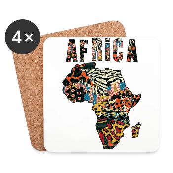 Afrique - Dessous de verre (lot de 4) - blanc - Devant