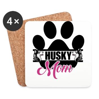 Husky Mom - Coasters (set of 4) - white - Front