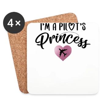 Je suis la princesse d'un pilote - Dessous de verre (lot de 4) - blanc - Devant