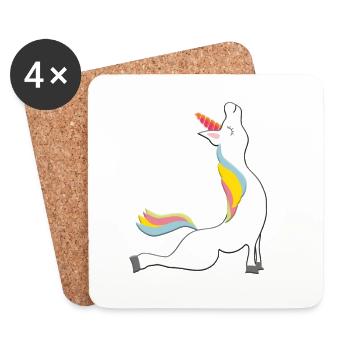 yoga unicorn - Untersetzer (4er-Set) - Weiß - Vorne