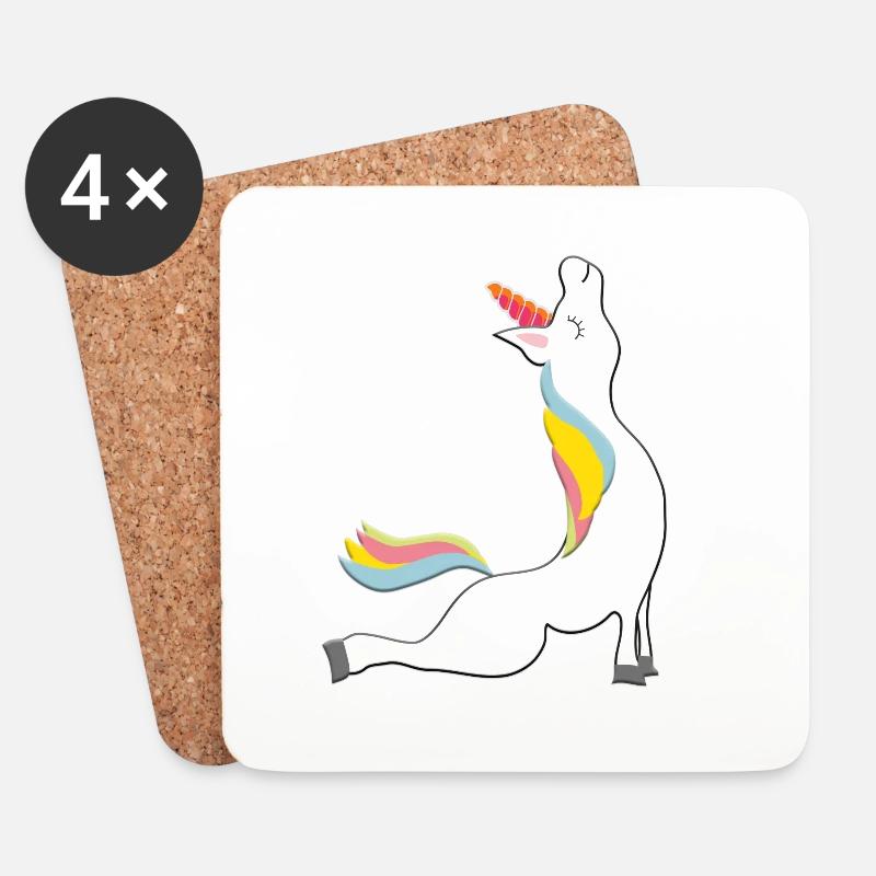 yoga unicorn - Untersetzer (4er-Set) - Weiß