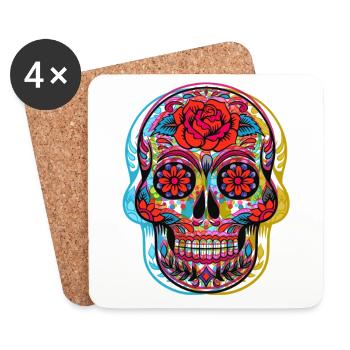CALAVERA DAY OF THE DEAD - Coasters (set of 4) - white - Front
