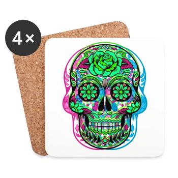 CALAVERA DAY OF THE DEAD - Coasters (set of 4) - white - Front