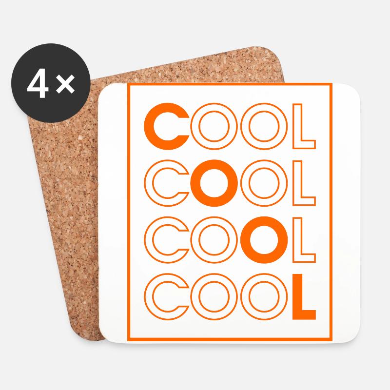 COOL COOL COOL COOL (Orange) - Untersetzer (4er-Set) - Weiß