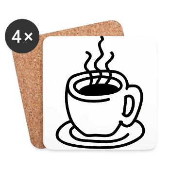 Kaffeetasse - Untersetzer (4er-Set) - Weiß - Vorne
