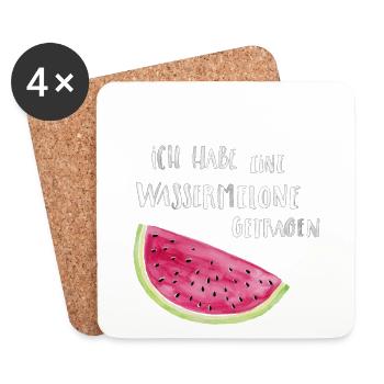 Ich habe eine Wassermelone getragen hell - Untersetzer (4er-Set) - Weiß - Vorne