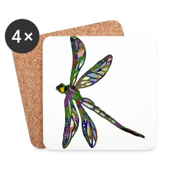 Dragonfly - Coasters (set of 4) - white - Front