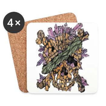 Crystal Pirate Crane Color - Coasters (set of 4) - white - Front