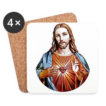 Jesus Christ * Jesus Christ painting - Coasters (set of 4) - white - Front