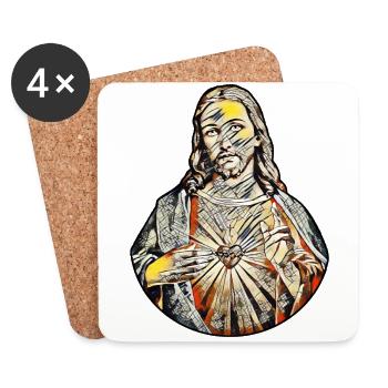 Jesus Christ * Jesus Christ * Christmas cracks - Coasters (set of 4) - white - Front