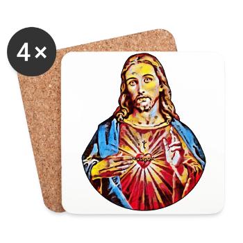 Jesus Christ Jesus Christ Swirl over water - Coasters (set of 4) - white - Front
