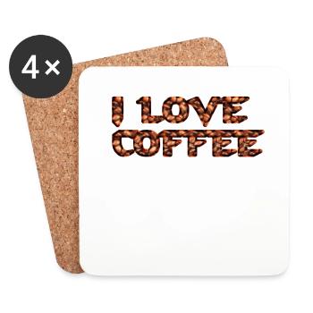 Coffee, Coffee, Coffee, Coffee, Coffee, Funny - Coasters (set of 4) - white - Front