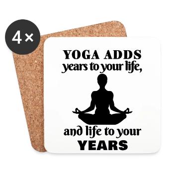Yoga, Yoga, Yoga, Yoga, Yoga, Yoga, Yoga, Yoga - Dessous de verre (lot de 4) - blanc - Devant