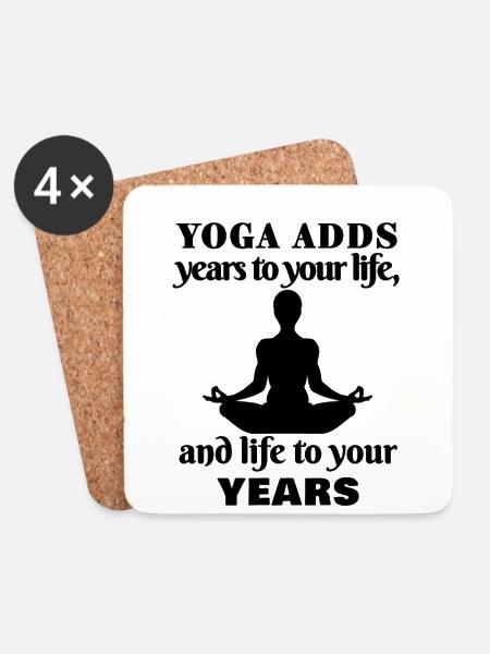 Yoga, Yoga, Yoga, Yoga, Yoga, Yoga, Yoga, Yoga - Untersetzer (4er-Set) - Weiß
