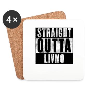 Straight Outta Livno | Hercegovina Bosna Bosnia and Herzegovina - Coasters (set of 4) - white - Front