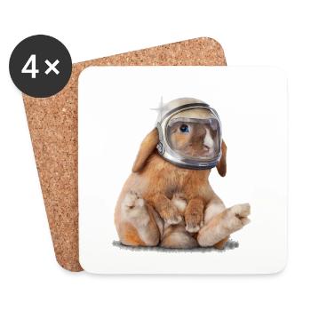 Spacerabbit - Untersetzer (4er-Set) - Weiß - Vorne