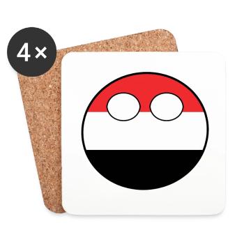 Countryball Country Home Yemen - Coasters (set of 4) - white - Front