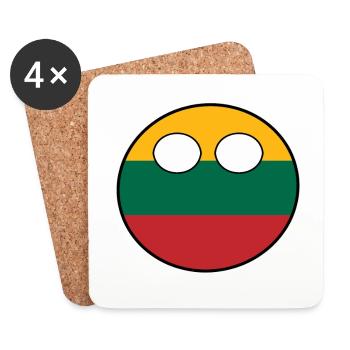 Countryball Country Home Lithuania - Coasters (set of 4) - white - Front