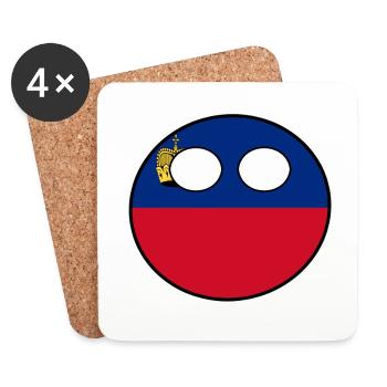 Countryball Country Home Liechtenstein - Coasters (set of 4) - white - Front