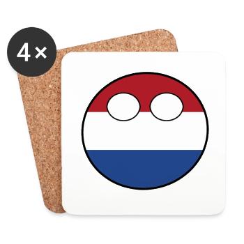 Countryball Country Home Netherlands - Coasters (set of 4) - white - Front