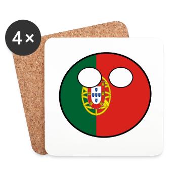 Countryball Country Home Portugal - Coasters (set of 4) - white - Front