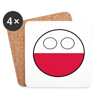 Countryball Country Home Poland - Coasters (set of 4) - white - Front