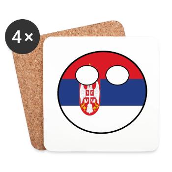Countryball Country Home Serbia - Coasters (set of 4) - white - Front